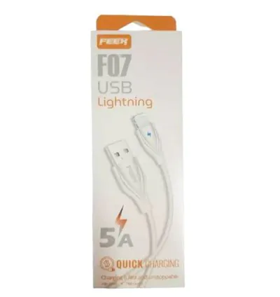 كابل الشحن FEEEX F07 USB مقابل Lightning Blanc